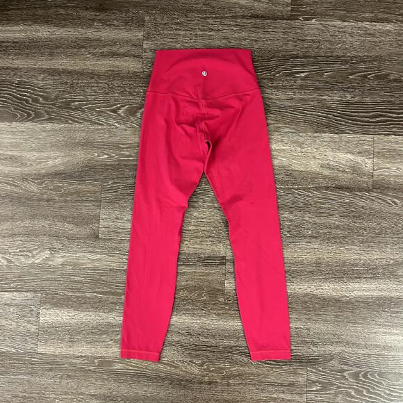 Lululemon Align Pant II 25" in Ruby Red High-Rise Leggings Size 4 EUC Nulu Yoga - Picture 4 of 13
